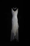 V-neck Chiffon Beaded Long Prom Dress Simple Mermaid Wedding Dress HZ1108