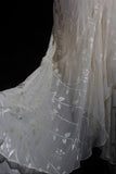 V-neck Chiffon Beaded Long Prom Dress Simple Mermaid Wedding Dress HZ1108