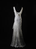 V-neck Chiffon Beaded Long Prom Dress Simple Mermaid Wedding Dress HZ1108