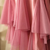 Gorgeous A-line Pink Spaghetti Strap Satin Applique Retro Prom Dress Birthday Party Dress HZ1108