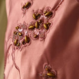 Gorgeous A-line Pink Spaghetti Strap Satin Applique Retro Prom Dress Birthday Party Dress HZ1108