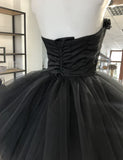 A-line Sweetheart Corset Tulle Strapless Prom Dress HZ1108