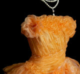 Sweet Orange Strapless Evening Dress Tulle Long Ball Gown HZ1108