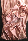 Pink Mermaid One Shoulder Satin Beaded Sequin Long Prom Dress Bridalmaid Dress HZ1108