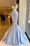 Mermaid One Shoulder Satin Beaded Long Prom Dress Sequin Appliqu¨¦ Evening Dress HZ1108