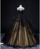 A-Line Round Neck Tulle Long Prom Dress, Elegant Evening Dress HZ1108