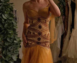 Dark Green Merimaid Spaghetti Strap Tulle Beaded Long Prom Dress Birthday Graduation Prom Dress HZ1108