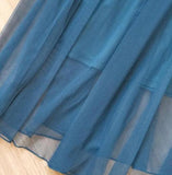 Teal Spaghetti Strap Chiffon Beaded Appliqu¨¦ Long Prom Dress Evening Dress HZ1108