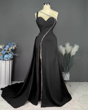 Elegant Pink Long One Shoulder Sleeveless Prom Dress Long Slit Online HZ1108