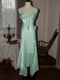 Mint Vintage Spaghetti Strap Chiffon Long Prom Dress HZ1108
