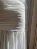 White Bodycon Dress Strapless Chiffon Long Prom Dress Simple Evening Dress HZ1108
