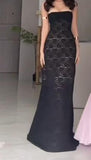 Black Bodycon Spaghetti Strap Chiffon Long Prom Dress Sexy Backless Evening Dress HZ1108
