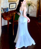 Gentle White Bodycon Dress Spaghetti Straps Prom Dress Graduation Prom Adult Ceremony Dress HZ1108