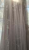 Gray Purple A-Line V Neck Tulle Lace Long Prom Dress Gorgeous Evening Dress HZ1108