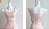Pink A-Line Vintage Butterfly Embroidered Satin Prom Dress Birthday HZ1108