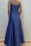 Vintage Spaghetti Strap Blue Tulle Beaded Prom Dress HZ1108