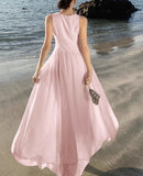 Pink V-neck A-Line Cute Birthday Prom Dress HZ1108