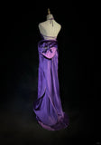Purple Spaghetti Strap Satin Prom Dress Backless Evening Gown HZ1108