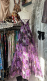 Purple Printed A-Line Temperament Sweetheart Neck Backless Party Dress Strapless Birthday HZ1108