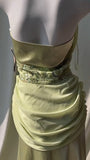 Retro Light Green V-neck Chiffon Beaded Sequins Floor-length Prom Dress Beautiful Birthday Evening Dress HZ1108