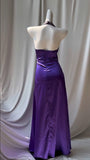 Charming Purple Halter Satin Sheath Beaded Sequins Backless Prom Dress Temperament Evening Dress HZ1108