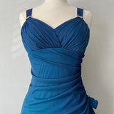 Beautiful Gradient Blue Glitter Chiffon Sweetheart Neck Prom Dress Birthday Dress HZ1108