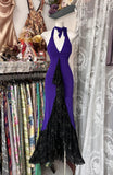 Beautiful Purple V-neck Lace Mermaid Long Prom Dress Backless Birthday Party Dress HZ1108
