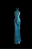 Beautiful Blue Halter Mermaid Backless Long Prom Dress Gorgeous Formal Evening Dress HZ1108