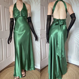 **??Vintage Forest Green Backless Ball Gown - Glam Sparkling Beads & Satin for Prom,?? Galas& Parties** HZ1108