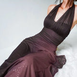 Elegant Green Formal Dresses, V-neck Sheath Glitter Birthday Dresses, Chiffon Retro Backless Party Dresses HZ1108