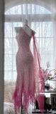 ?? Cinderella Pink A-Line Evening Gown - Iridescent Beaded Tulle with Soft Chiffon Layers for Sweet 16 HZ1108