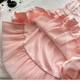 Fairytale?? Spring Pool Party Dress Pink Satin A-Line Short Prom Dress for Birthday &Homecoming HZ1108