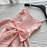 Fairytale?? Spring Pool Party Dress Pink Satin A-Line Short Prom Dress for Birthday &Homecoming HZ1108