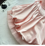 Fairytale?? Spring Pool Party Dress Pink Satin A-Line Short Prom Dress for Birthday &Homecoming HZ1108