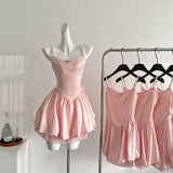 Fairytale?? Spring Pool Party Dress Pink Satin A-Line Short Prom Dress for Birthday &Homecoming HZ1108
