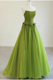 Green ??Fairytale Tulle Ball Dress for Wedding & Birthday - Strapless A-line Evening Dress HZ1108