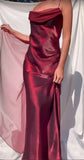 Royal Purple Satin Prom Dress Vintage Glam Evening Gown with Chiffon Ribbon HZ1108