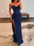 Sweetheart Sequins Mermaid Prom Dress With Beading HZ1108