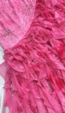 Pink Princess Style Beaded Chiffon Prom Dress for Party Glitter 90s Retro A-Line Evening Gown HZ1108
