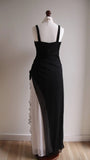 Elegant Black V-neck Chiffon Ball Dress Glam Ruffle Party Dress HZ1108