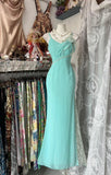 Sweet Mint Green Spaghetti Strap Chiffon Lace Bodycon Prom Dress Elegant Party Dress HZ1108