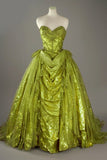 Classic Gold Sweetheart Glitter Beaded Tulle Ball Gowns Formal Evening Gowns HZ1108