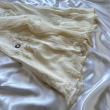 Vintage White Spaghetti Straps Chiffon Sheath Gentle Prom Dresses with Beading HZ1108