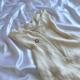 Vintage White Spaghetti Straps Chiffon Sheath Gentle Prom Dresses with Beading HZ1108