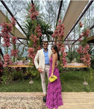 Elegant Purple Spaghetti Straps A-Line Chiffon Long Prom Dress Backless Formal Evening Dress HZ1108