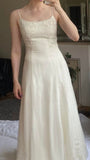 Gentle Apricot Spaghetti Straps Chiffon Empire Dress Shiny Beaded Long Simple Formal Evening Dress HZ1108