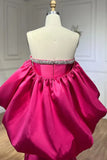 Elegant Fuchsia Sweetheart Mermaid Satin Long Prom Dress Simple Formal Evening Dress HZ1108