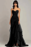 Elegant Dark Green A-Line Sweetheart Tulle Layered Long Prom Dresses Formal Evening Dress HZ1108