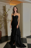 Elegant Mermaid Dark Green Sweetheart Tulle Long Prom Dresses Formal Evening Dresses with Rufflest HZ1108
