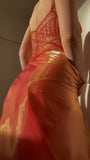 Gorgeous Orange Spaghetti Straps A-Line Tulle Beaded Party Dresses Elegant Prom Dresses HZ1108